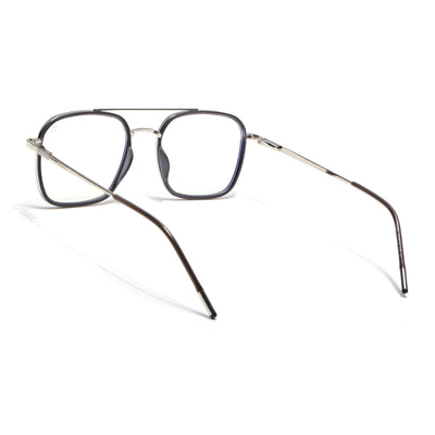Eyejack Aura Grey & Silver Wayfarer Eyeglasses for Men & Women (19004FCL1965-C2)