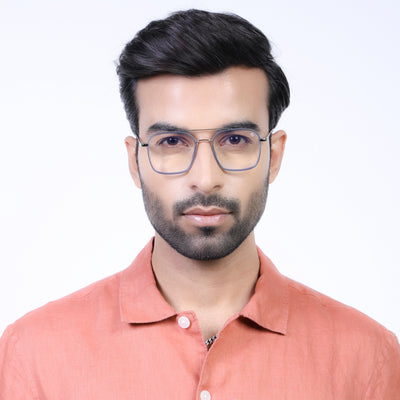 Eyejack Aura Light Grey & Silver Wayfarer Eyeglasses for Men & Women (19004FCL1966-C3)