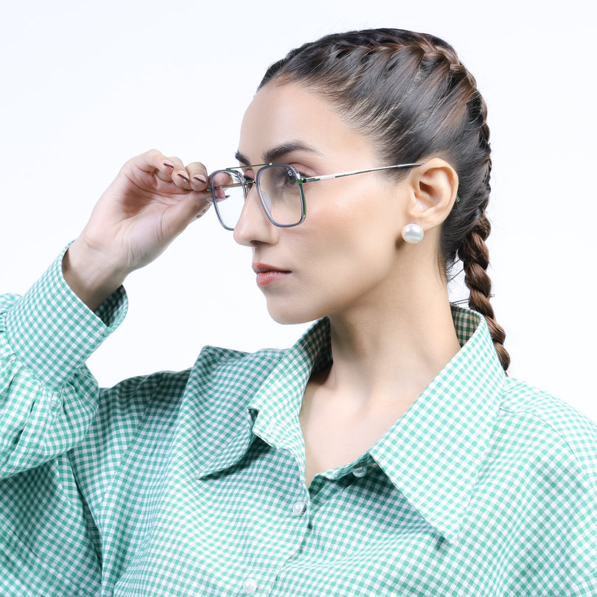 Eyejack Aura Light Grey & Silver Wayfarer Eyeglasses for Men & Women (19004FCL1966-C3)