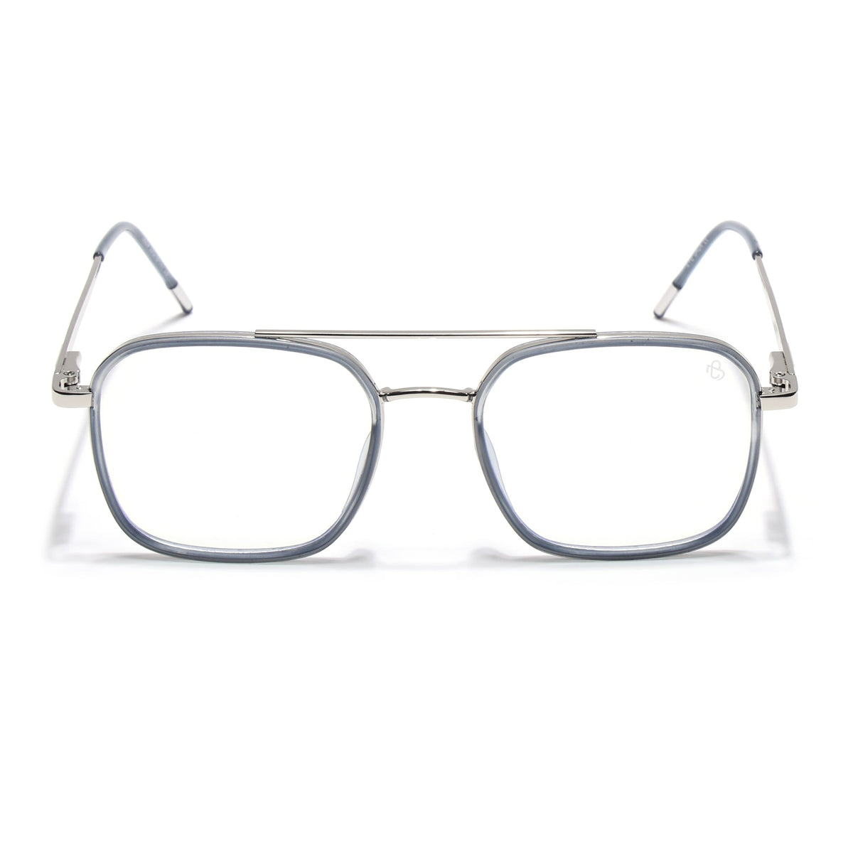 Eyejack Aura Light Grey & Silver Wayfarer Eyeglasses for Men & Women (19004FCL1966-C3)