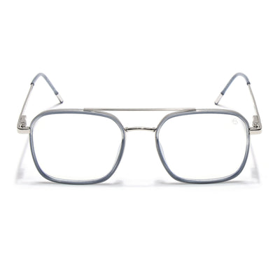 Eyejack Aura Light Grey & Silver Wayfarer Eyeglasses for Men & Women (19004FCL1966-C3)