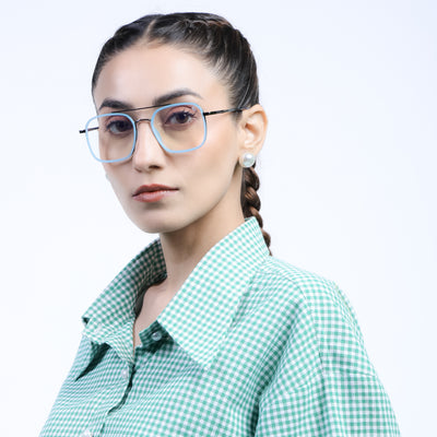 Eyejack Aura Sky Blue & Grey Wayfarer Eyeglasses for Men & Women (19004FCL1967-C4)