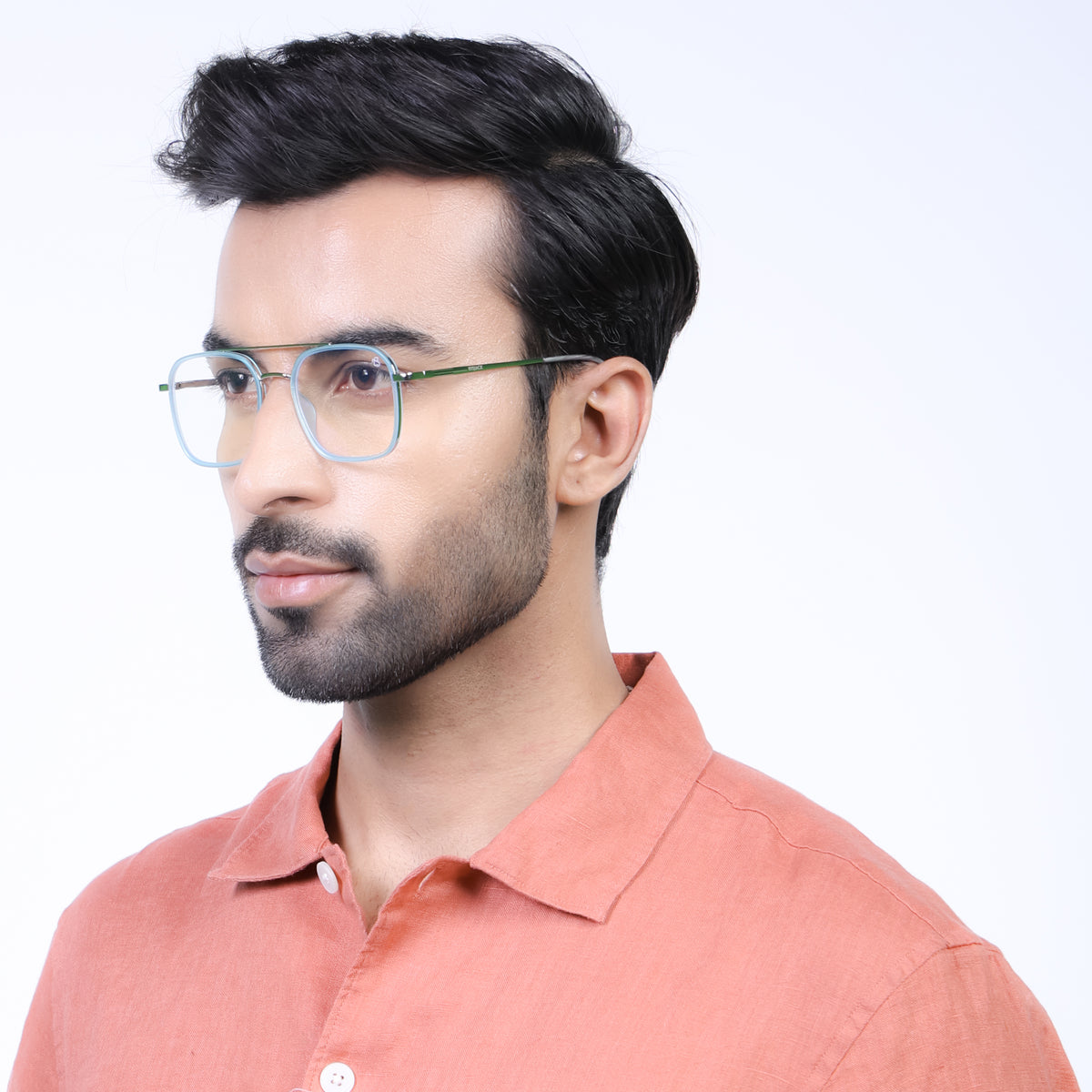 Eyejack Aura Sea Green & Silver Wayfarer Eyeglasses for Men & Women (19004FCL1968-C5)
