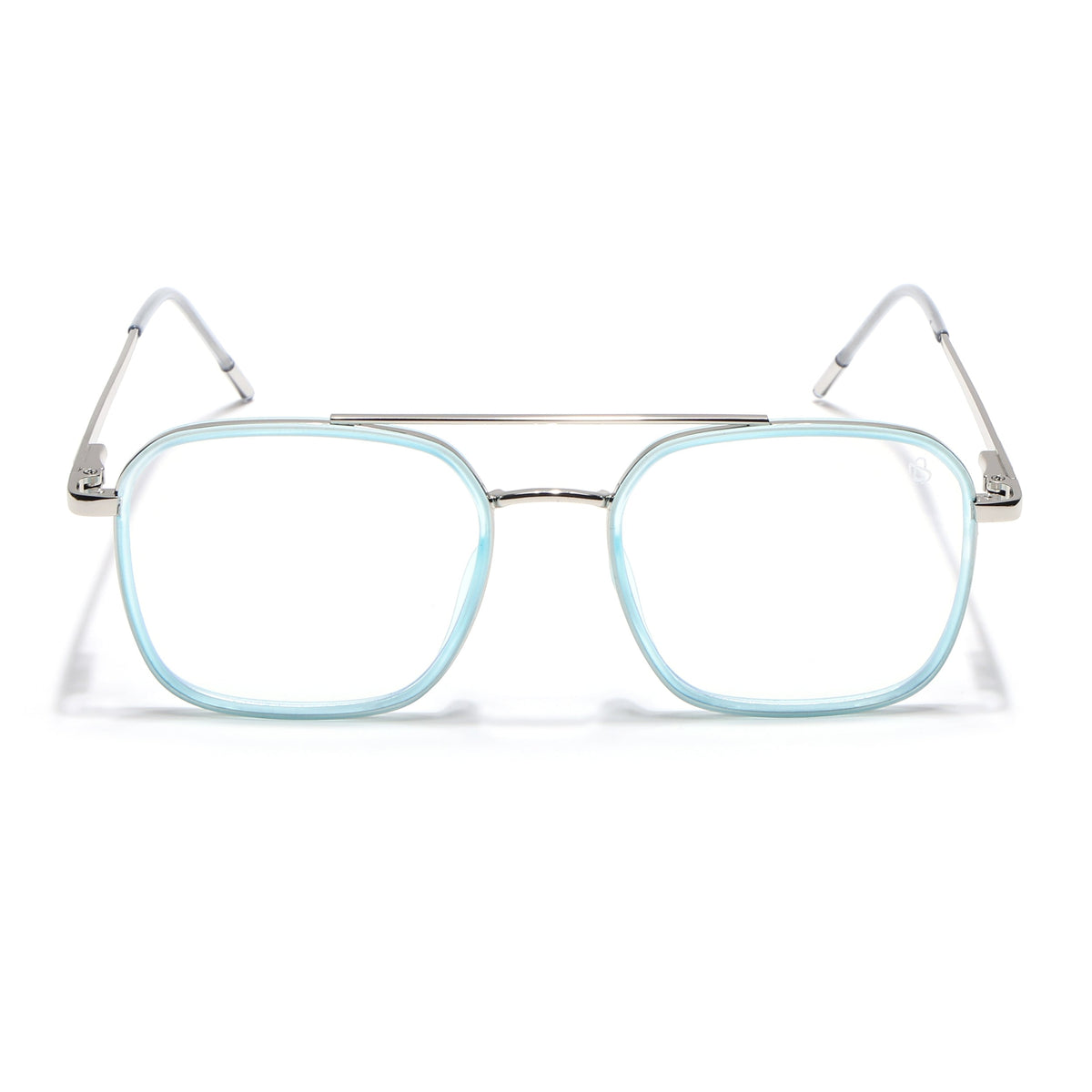 Eyejack Aura Sea Green & Silver Wayfarer Eyeglasses for Men & Women (19004FCL1968-C5)