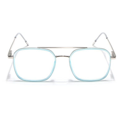 Eyejack Aura Sea Green & Silver Wayfarer Eyeglasses for Men & Women (19004FCL1968-C5)