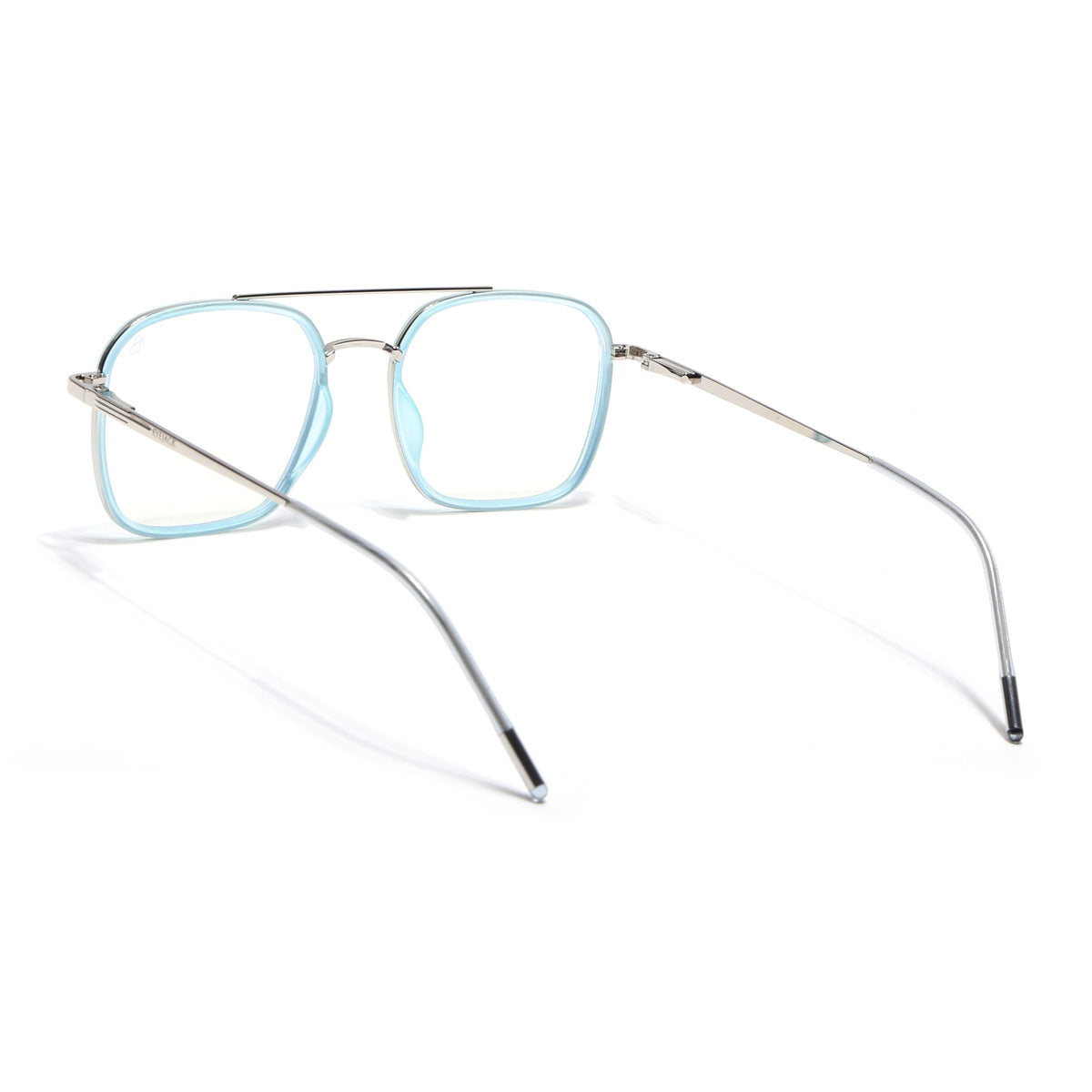 Eyejack Aura Sea Green & Silver Wayfarer Eyeglasses for Men & Women (19004FCL1968-C5)