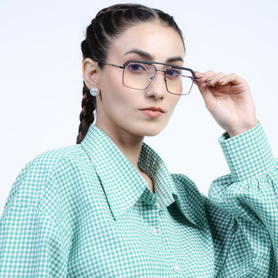 Eyejack Aura Grey & Black Wayfarer Eyeglasses for Men & Women (19005FCL1970-C1)