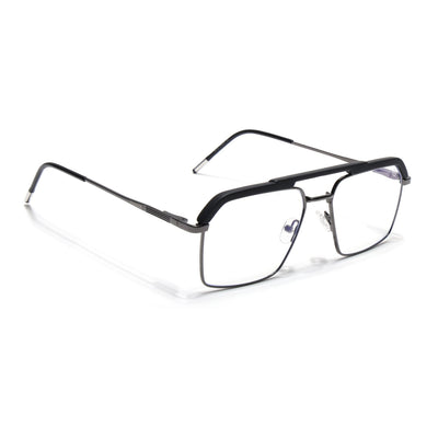 Eyejack Aura Grey & Black Wayfarer Eyeglasses for Men & Women (19005FCL1970-C1)