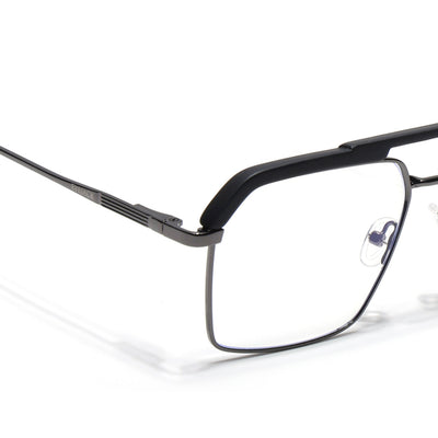 Eyejack Aura Grey & Black Wayfarer Eyeglasses for Men & Women (19005FCL1970-C1)