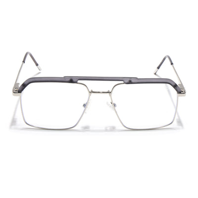 Eyejack Aura Grey & Silver Wayfarer Eyeglasses for Men & Women (19005FCL1971-C2)