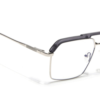 Eyejack Aura Grey & Silver Wayfarer Eyeglasses for Men & Women (19005FCL1971-C2)