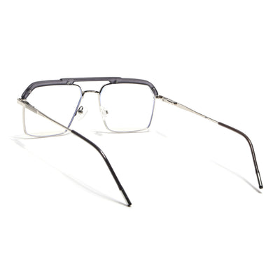 Eyejack Aura Grey & Silver Wayfarer Eyeglasses for Men & Women (19005FCL1971-C2)