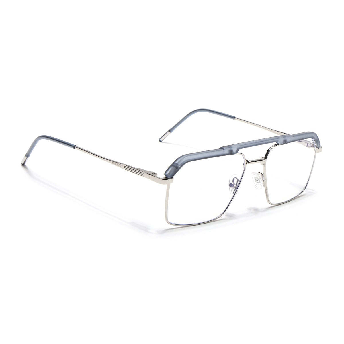 Eyejack Aura Light Grey & Silver Wayfarer Eyeglasses for Men & Women (19005FCL1972-C3)