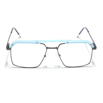 Eyejack Aura Sky Blue & Grey Wayfarer Eyeglasses for Men & Women (19005FCL1973-C4)