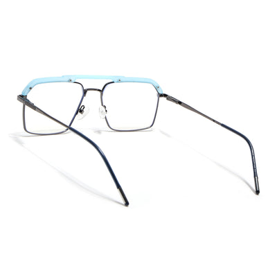 Eyejack Aura Sky Blue & Grey Wayfarer Eyeglasses for Men & Women (19005FCL1973-C4)