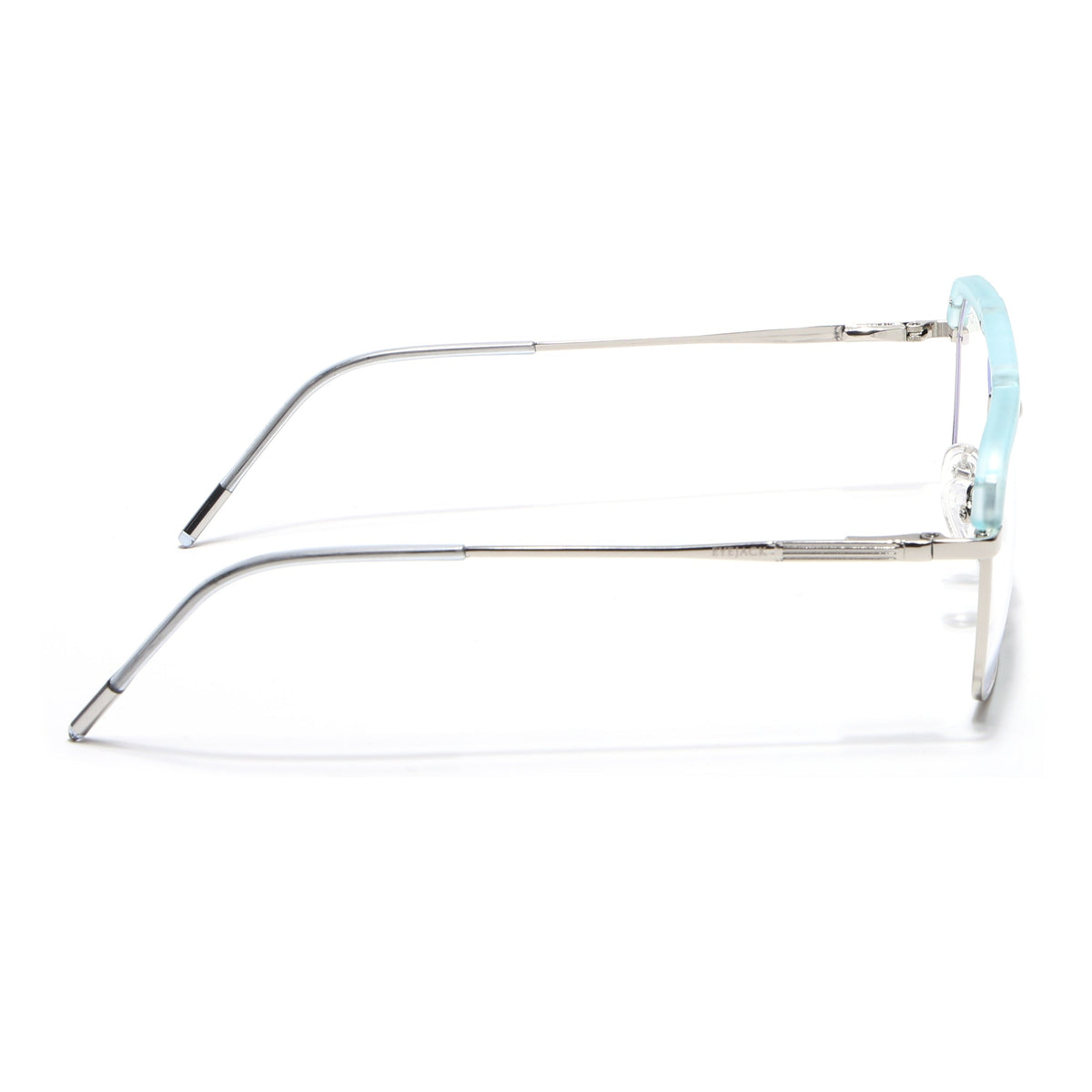 Eyejack Aura Sea Green & Silver Wayfarer Eyeglasses for Men & Women (19005FCL1974-C5)
