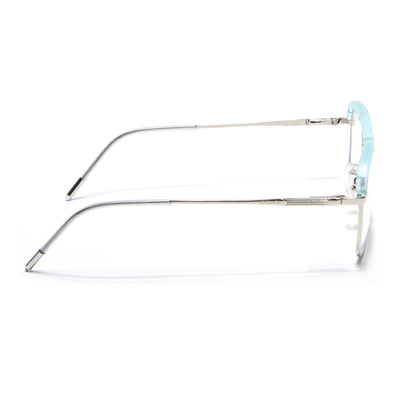 Eyejack Aura Sea Green & Silver Wayfarer Eyeglasses for Men & Women (19005FCL1974-C5)