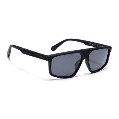 Eyejack Crossline Black Rectangle Polarized Sunglasses for Men & Women (1902PCL2056)