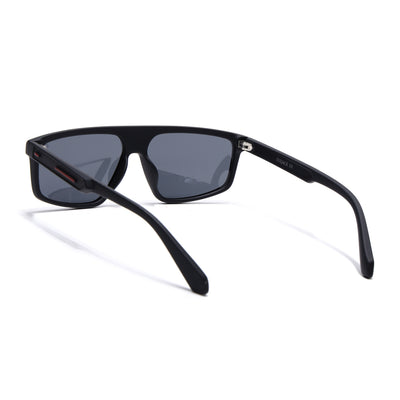 Eyejack Crossline Black Rectangle Polarized Sunglasses for Men & Women (1902PCL2056)