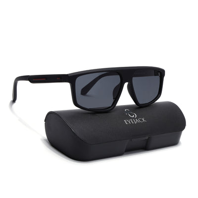 Eyejack Crossline Black Rectangle Polarized Sunglasses for Men & Women (1902PCL2056)