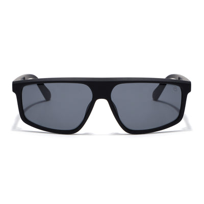 Eyejack Crossline Black Rectangle Polarized Sunglasses for Men & Women (1902PCL2057)