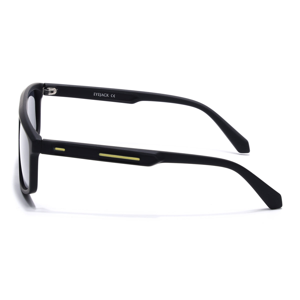 Eyejack Crossline Black Rectangle Polarized Sunglasses for Men & Women (1902PCL2057)