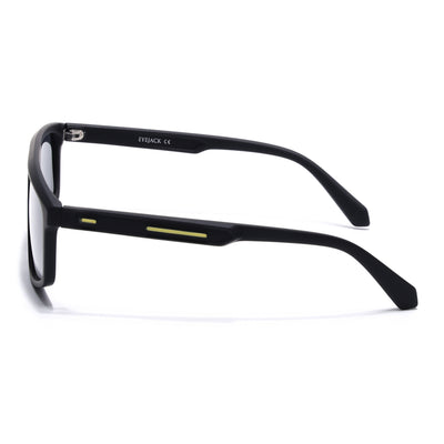 Eyejack Crossline Black Rectangle Polarized Sunglasses for Men & Women (1902PCL2057)