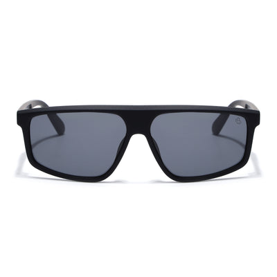 Eyejack Crossline Black Rectangle Polarized Sunglasses for Men & Women (1902PCL2058)