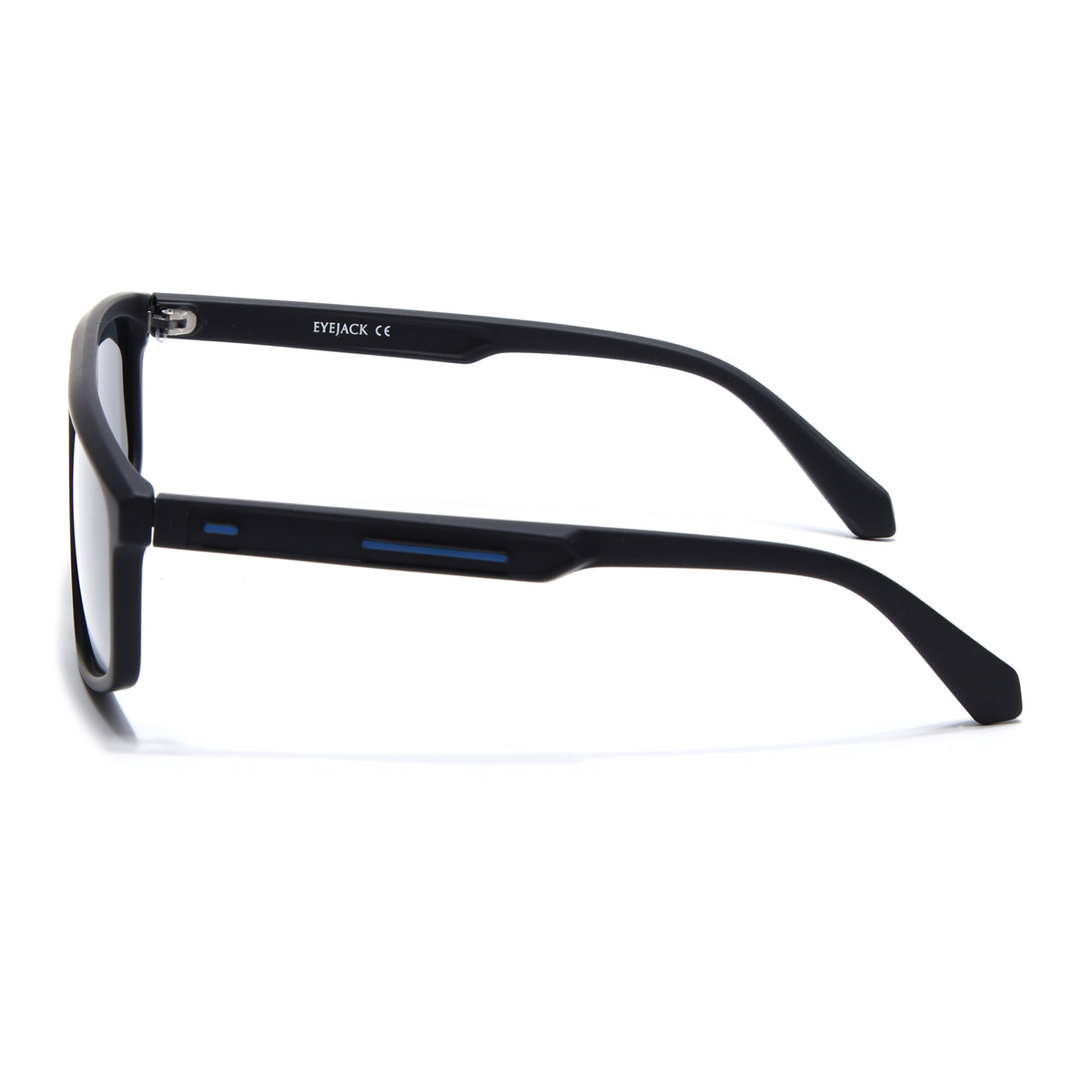 Eyejack Crossline Black Rectangle Polarized Sunglasses for Men & Women (1902PCL2058)