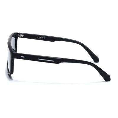 Eyejack Crossline Black Rectangle Polarized Sunglasses for Men & Women (1902PCL2059)