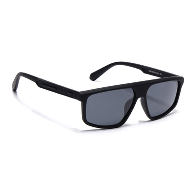 Eyejack Crossline Black Rectangle Polarized Sunglasses for Men & Women (1902PCL2060)