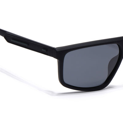 Eyejack Crossline Black Rectangle Polarized Sunglasses for Men & Women (1902PCL2060)
