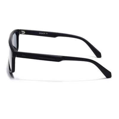 Eyejack Crossline Black Rectangle Polarized Sunglasses for Men & Women (1902PCL2060)