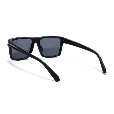 Eyejack Crossline Black & Green Square Polarized Sunglasses for Men & Women (1903PCL2065)