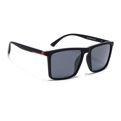 Eyejack Crossline Black Square Polarized Sunglasses for Men & Women (1906PCL2076)