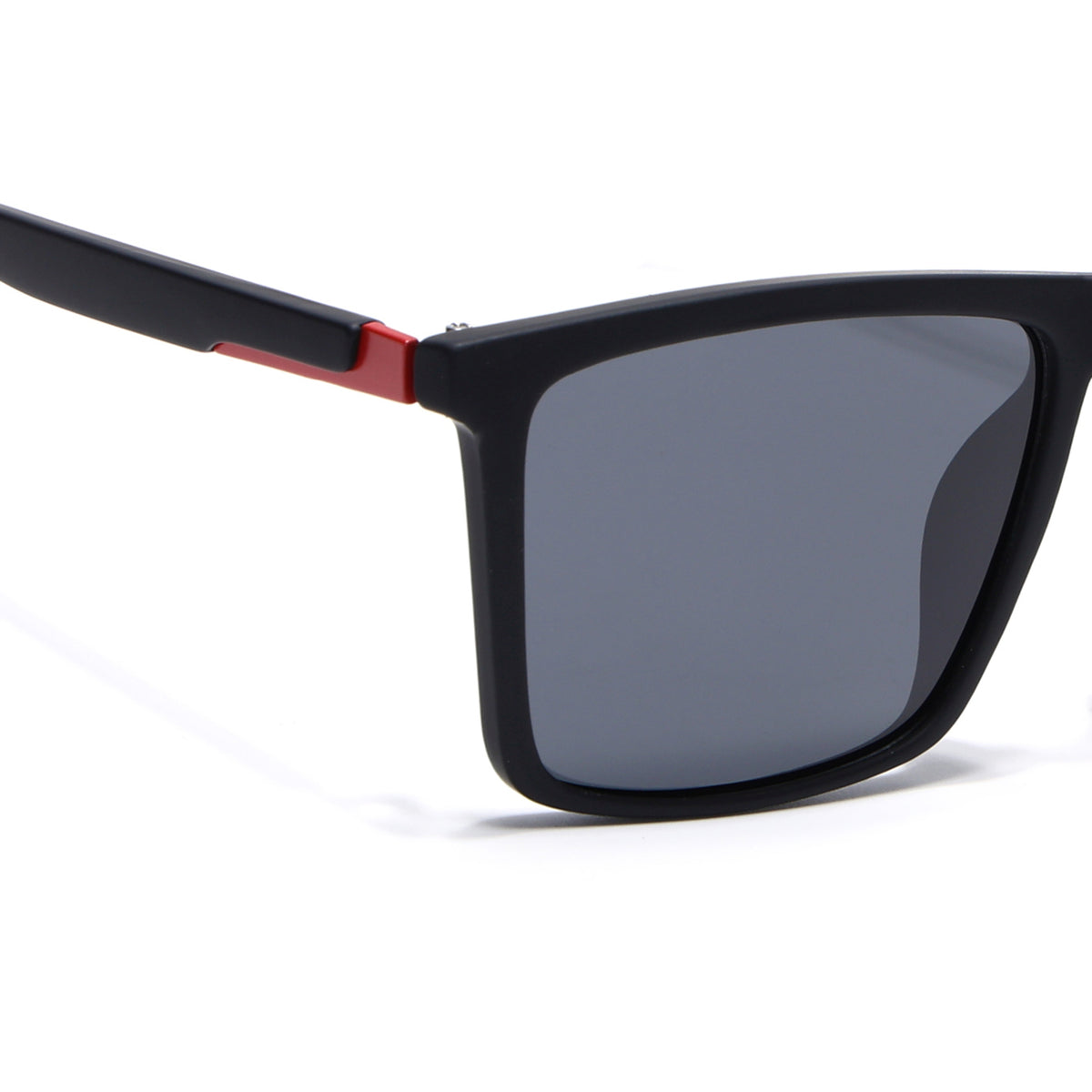 Eyejack Crossline Black Square Polarized Sunglasses for Men & Women (1906PCL2076)