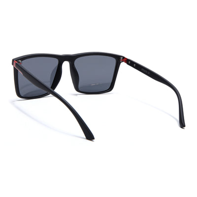 Eyejack Crossline Black Square Polarized Sunglasses for Men & Women (1906PCL2076)