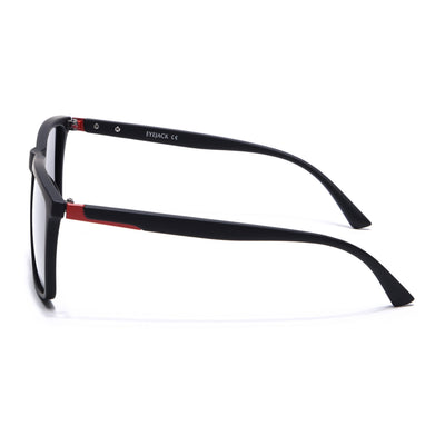 Eyejack Crossline Black Square Polarized Sunglasses for Men & Women (1906PCL2076)