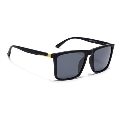 Eyejack Crossline Black Square Polarized Sunglasses for Men & Women (1906PCL2077)