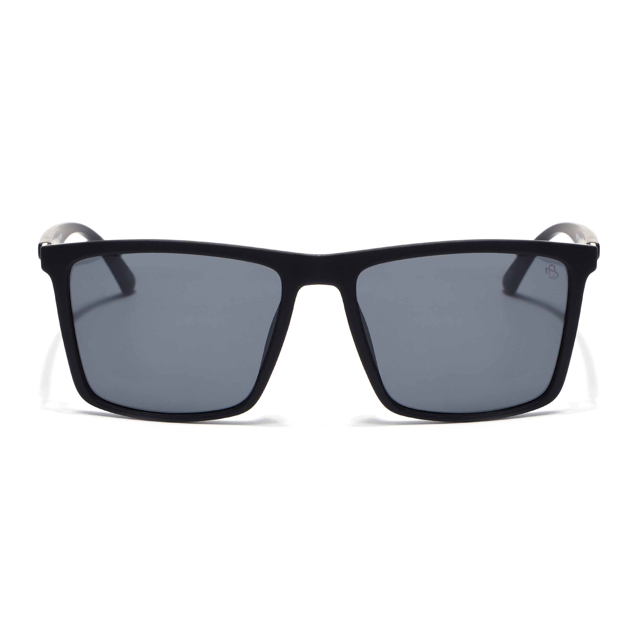 Eyejack Crossline Black Square Polarized Sunglasses for Men