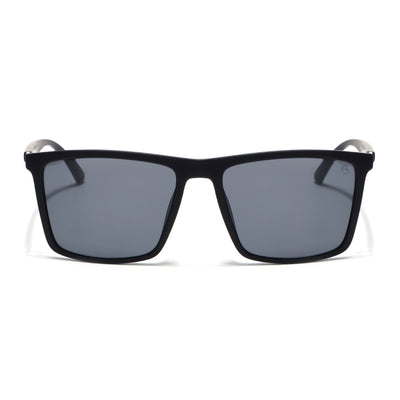 Eyejack Crossline Black Square Polarized Sunglasses for Men & Women (1906PCL2077)