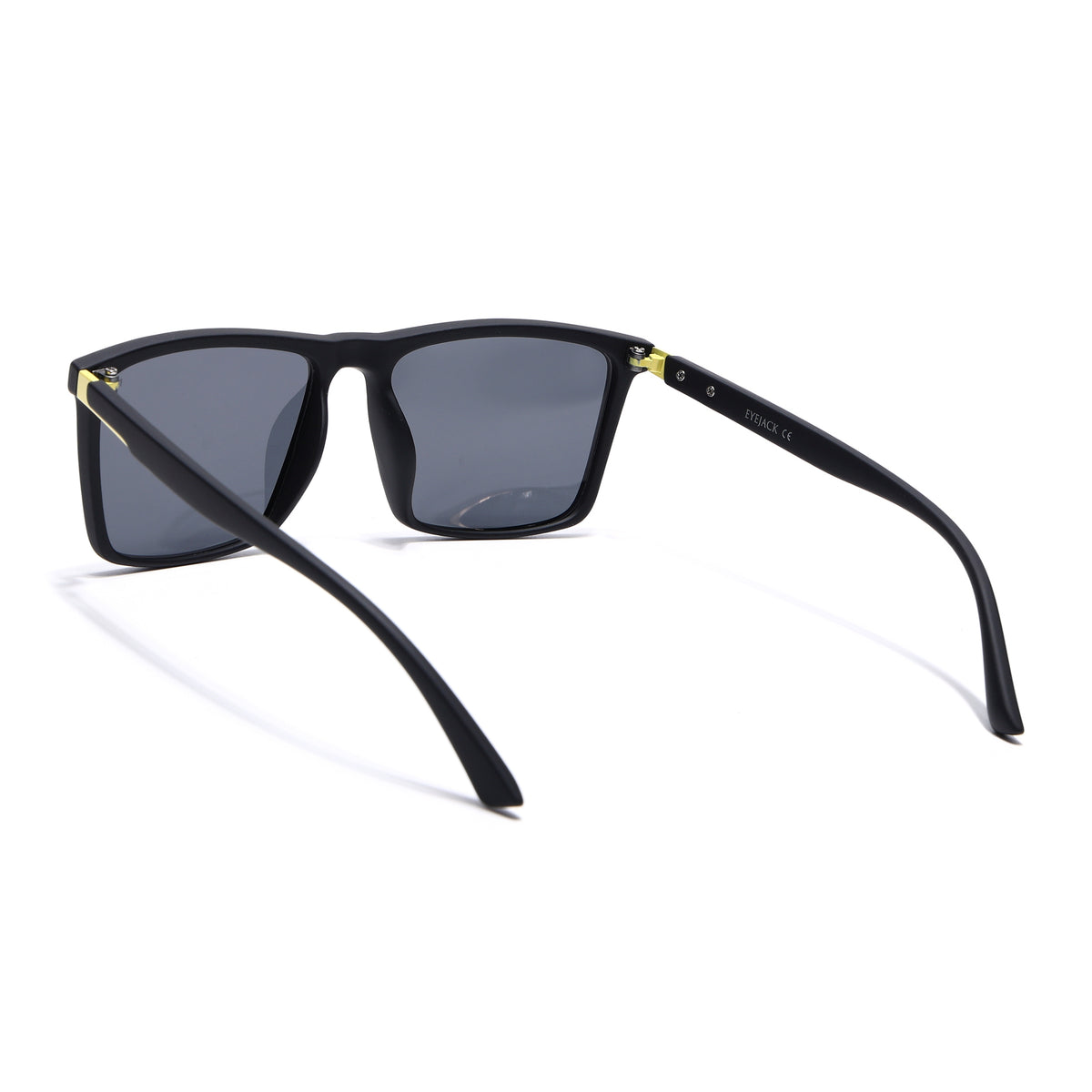 Eyejack Crossline Black Square Polarized Sunglasses for Men & Women (1906PCL2077)