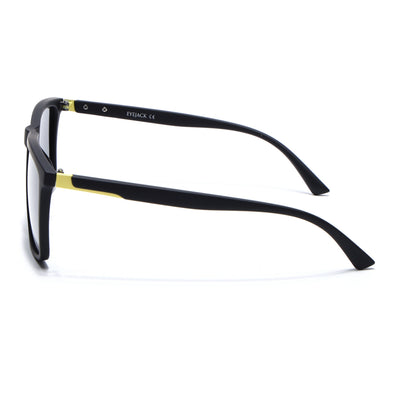 Eyejack Crossline Black Square Polarized Sunglasses for Men & Women (1906PCL2077)