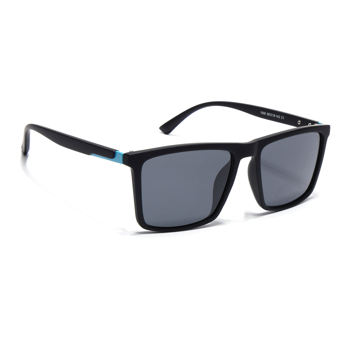 Eyejack Crossline Black Square Polarized Sunglasses for Men & Women (1906PCL2078)