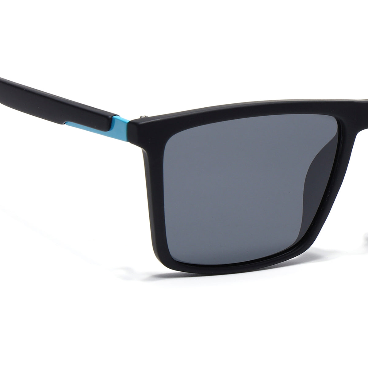 Eyejack Crossline Black Square Polarized Sunglasses for Men & Women (1906PCL2078)