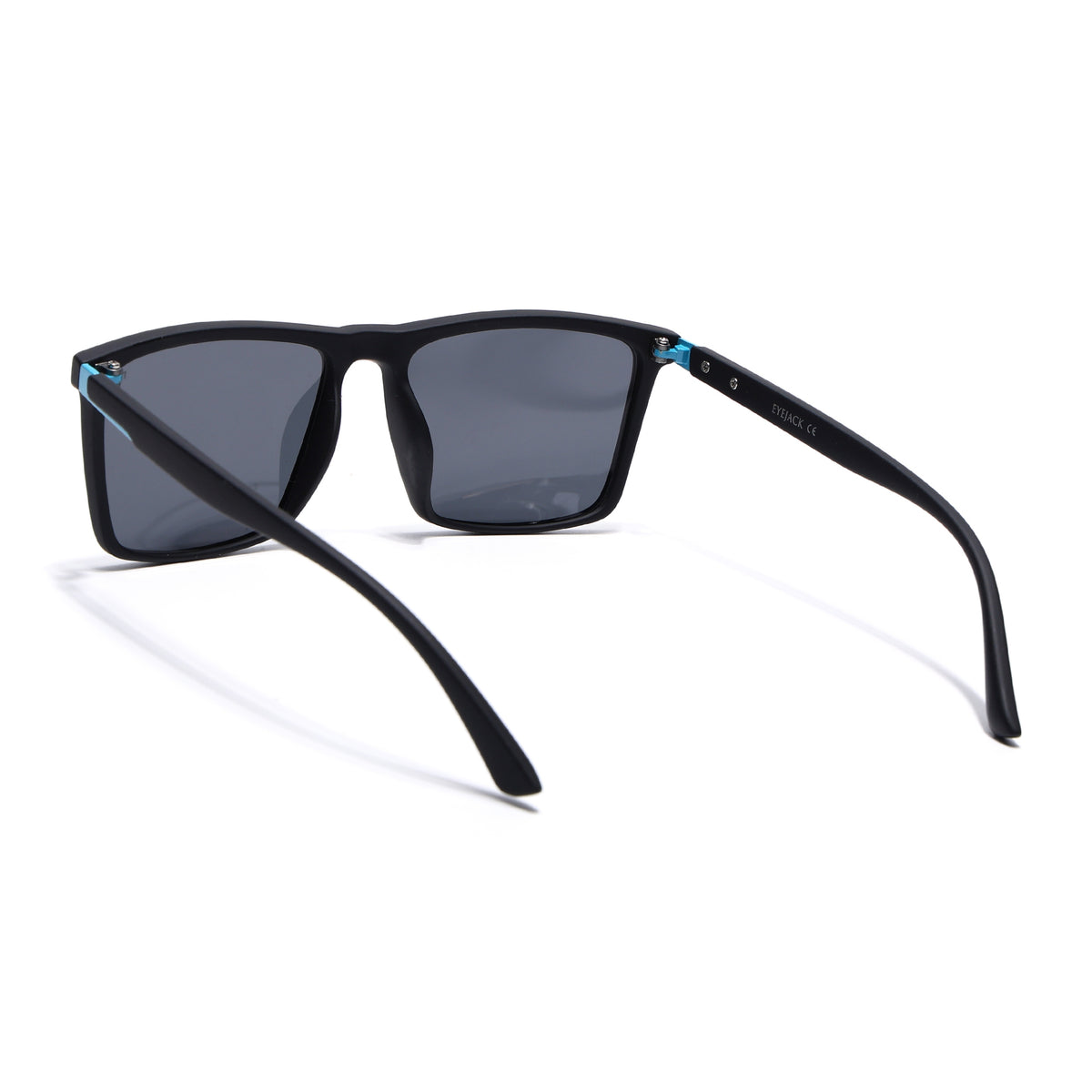 Eyejack Crossline Black Square Polarized Sunglasses for Men & Women (1906PCL2078)