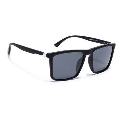 Eyejack Crossline Black Square Polarized Sunglasses for Men & Women (1906PCL2079)