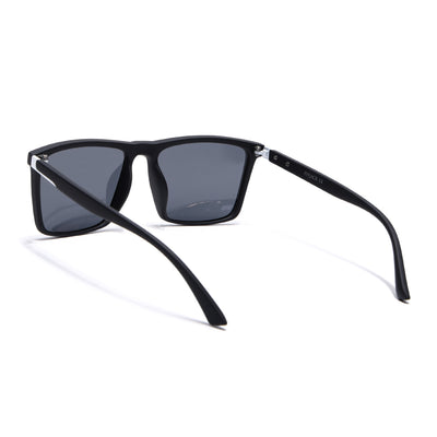 Eyejack Crossline Black Square Polarized Sunglasses for Men & Women (1906PCL2079)