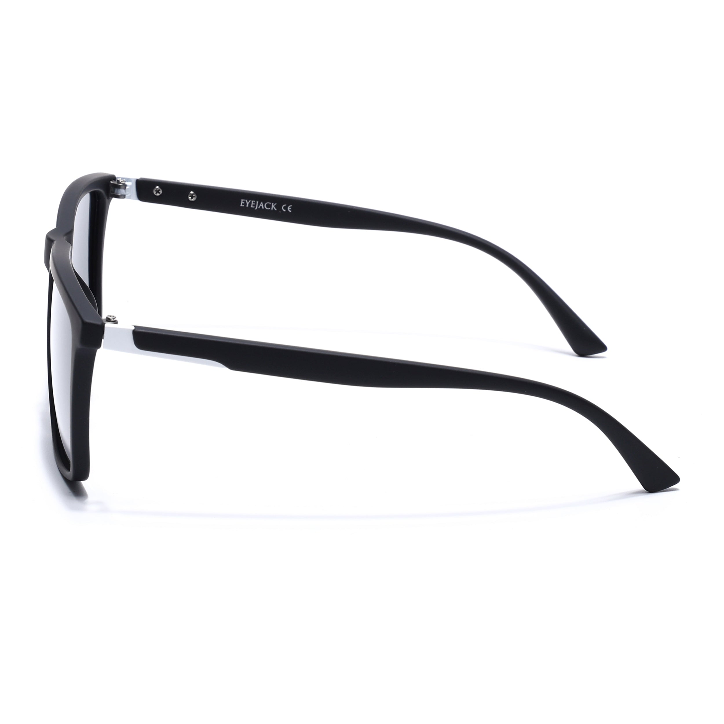 Eyejack Crossline Black Square Polarized Sunglasses for Men