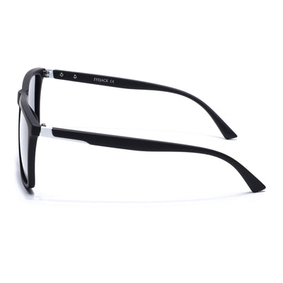 Eyejack Crossline Black Square Polarized Sunglasses for Men & Women (1906PCL2079)